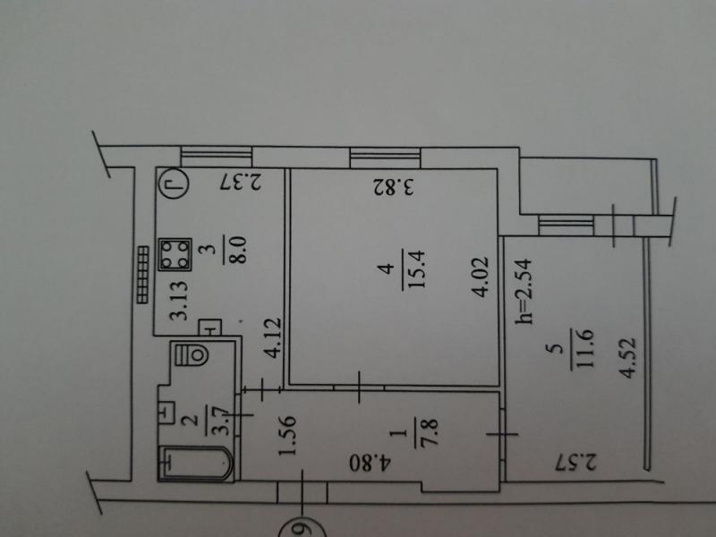 Двухкомнатная квартира на Артема 49 м2 